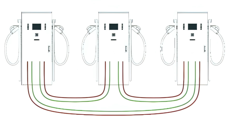 Taking the 80KW integrated charging pile as an example, every BEIHAI Power Magic Array series integrated unit is prepared for expansion and splicing in terms of interface.