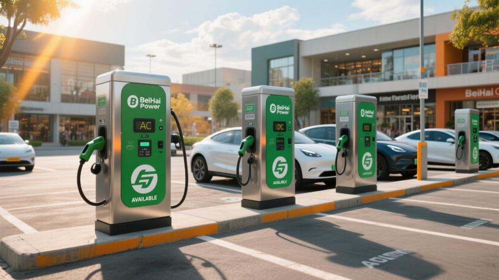 The charging pile charges the corresponding electric vehicle according to different voltage levels.