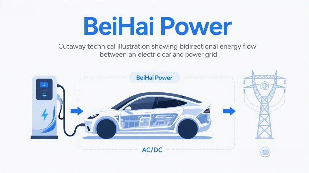 the principle of which is through the bidirectional converter, so that the charging module can not only convert alternating current to direct current to charge electric