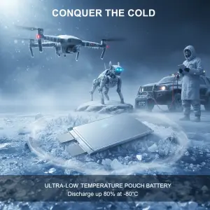 Outstanding Performance at Low Temperatures (-80 °C) 13Ah Solid-State Pouch Ultra-Cryogenic Lithium-ion Battery for Cargo Drones/VTOL Aircraft/Aircraft/Low-Temperature Applications